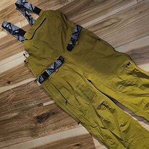 Outdoor Research Deep Golden & Black Ski/Snowboard BIBS with ARCADE Belt